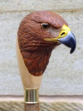 Bird handle hand carved wooden walking stick for men women cane best gift