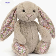 NWT Jelly cat Blossom Beige Bunny Petal Medium Birthday With Dust Bag