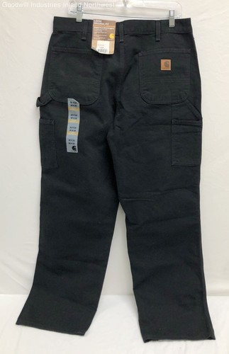 NWT Men's Carhartt Black Loose Original Fit Work Pants Size 35X32 - Picture 3 of 5