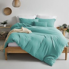 Super Soft Duvet Cover 100 Washed Microfiber Turquoise Comforter Cover Set Queen