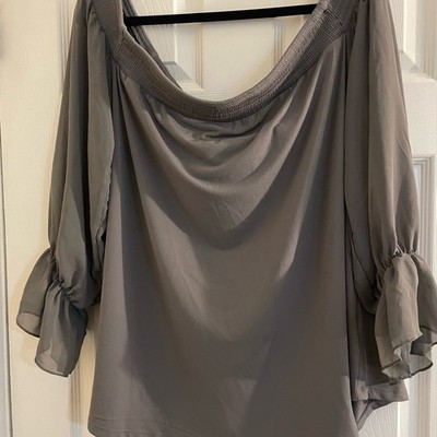 Torrid Gray 3/4 length bell sleeve gray Top 2X
