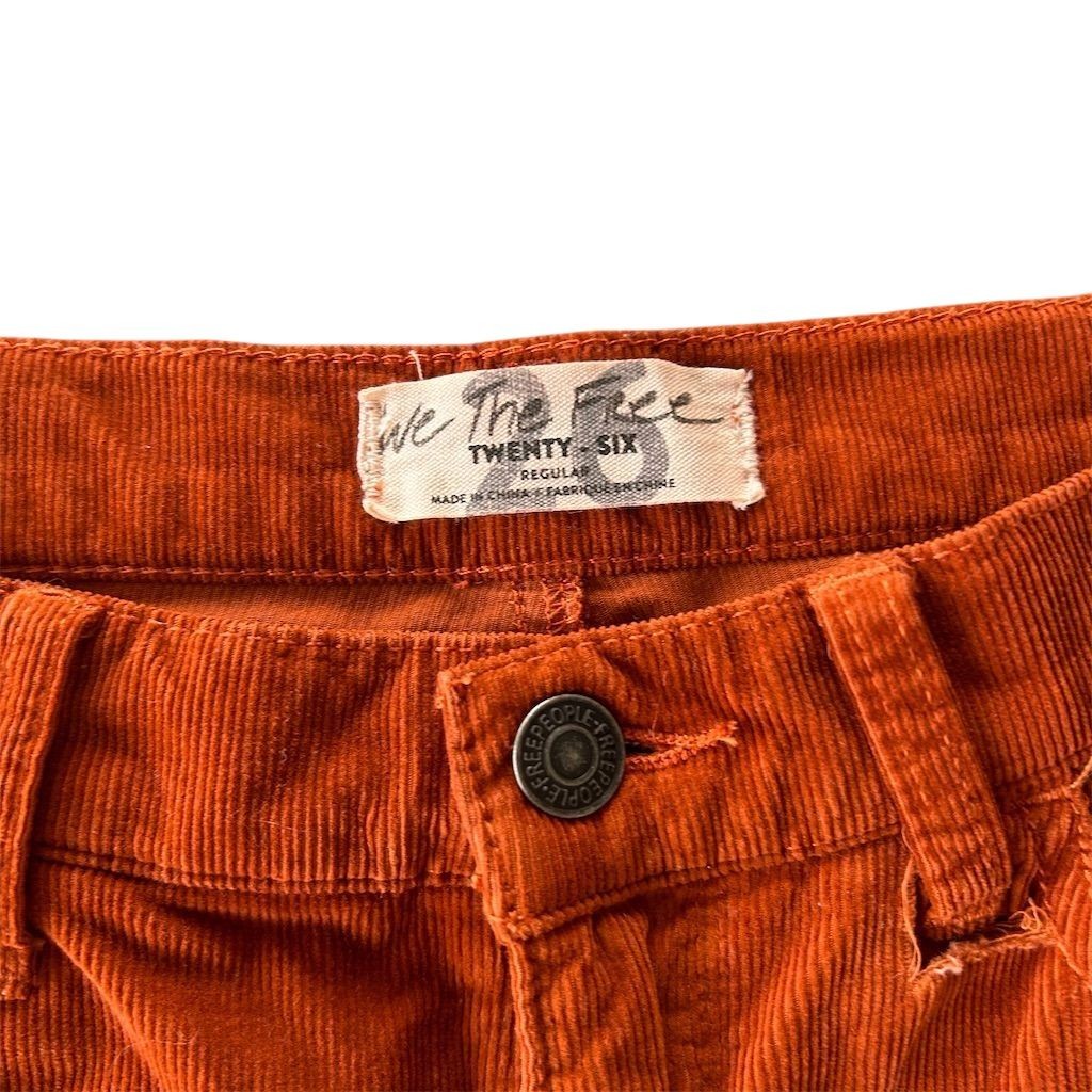 Free People Women's Size 26 Burnt Orange Corduroy Jegging Pants
