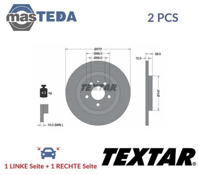 92118203 BREMSSCHEIBEN SATZ HINTEN TEXTAR 2PCS NEU OE QUALITÄT - Bild 1 von 4