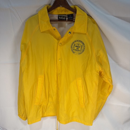 Vtg NAACP Adult Lightweight Yellow Windbreaker Jacket Sz L