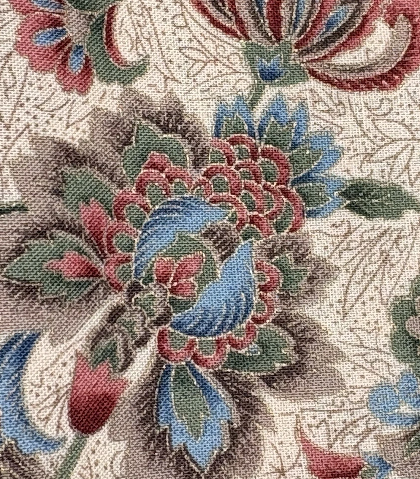 Vtg Hoffman Floral Paisley Fabric Gold Screenprint 44x112" 3yds Estate Quilt Sew - Image 3 of 3