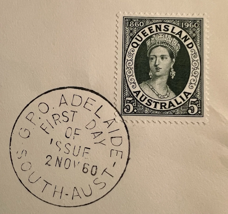 Austrália 1960 Queensland Centenary FDC • Poinsétia Cachet • Design em relevo - Imagem 3 de 4