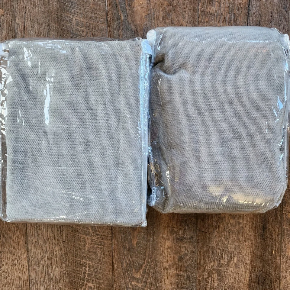 West Elm Worn Velvet Curtains TWO 48x96 Gray 2 Panels Cotton lining NEW - Image 2 of 4