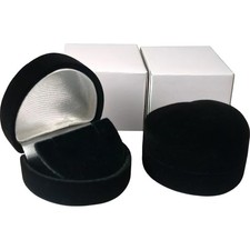 2 Heart Earring Gift Boxes Black Showcase Display