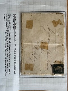 GB QV SG2 1d black (HA) Plate 5 Used on well worn cover. Black MX