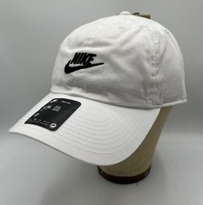 Nike White Billed Club Cap Black Futura Logo Size L/XL FB5368-100