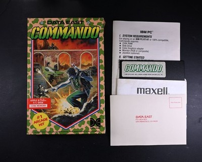 Commando Data East Apple II 2 Floppy Disk 5.25 DOS Game! released on NES Arcade