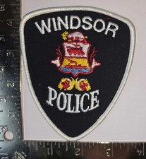 Windsor Police Patch – Canada Shield Crest Black White