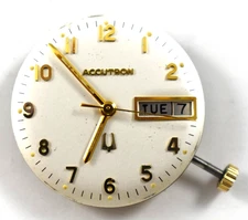 Vintage Accutron Tuning Fork 2182 Wrist Watch Movement lot.wq