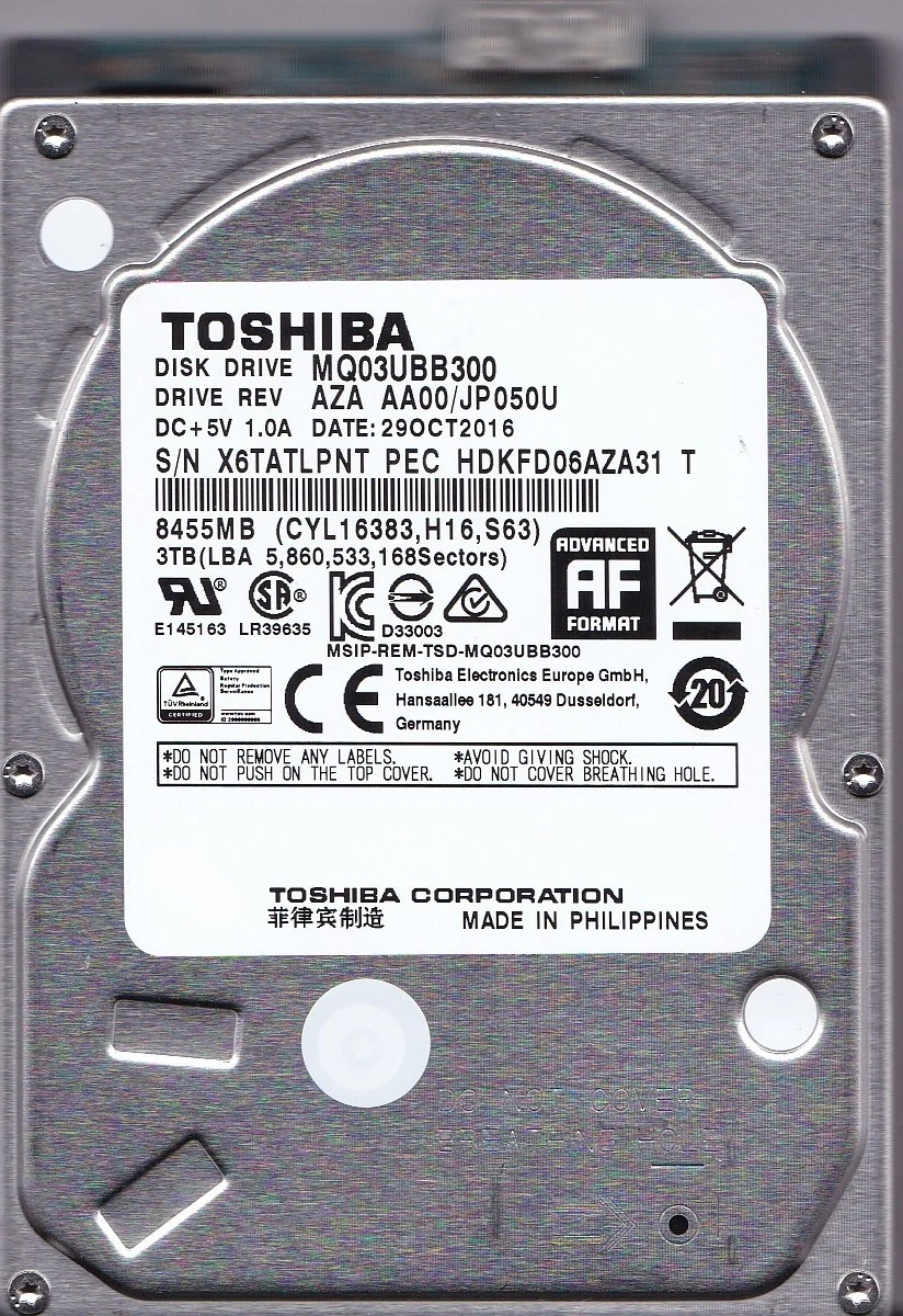 Toshiba Internal Hard Disk Drives 3 TB Storage Capacity for sale