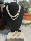 Franklin Mint pearl necklace with complete set inlcudes bracelet and earrings — photo 1