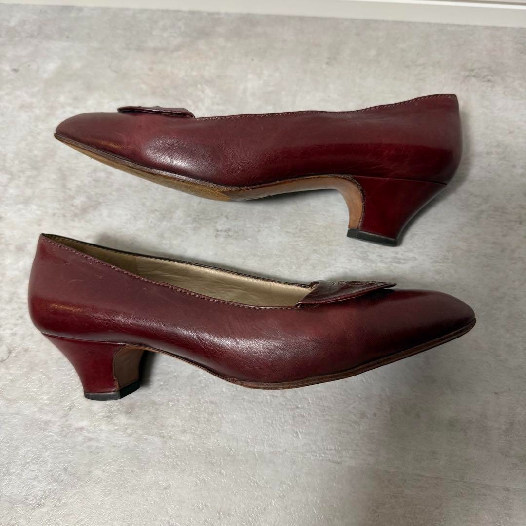 【美品‼️】CHANEL シャネル　ヒールローファー　ワインレッド Chanel Heeled Loafers Shoes Wine Red Bordeaux Size 35 US