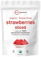 Organic Freeze-Dried Strawberries 6.4oz | No Sugar Non-GMO Vegan