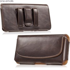 Horizontal Leather Cell Phone Pouch Wallet Holster Holder Belt Clip Case Cover