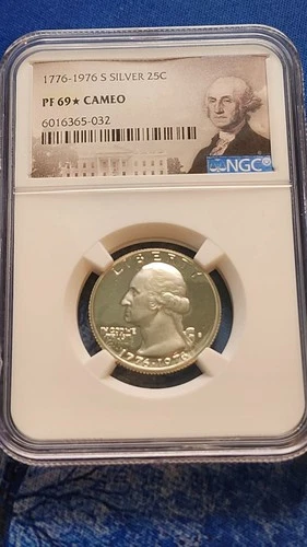 1976-S Silver Washington Quarter 25¢ Proof NGC PF 69 Star Cameo Killer Coin !!!