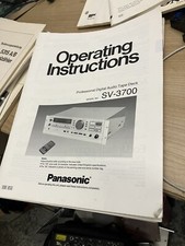 Panasonic Sv-3700 Dat Recorder Operating Instructions ORGINAL