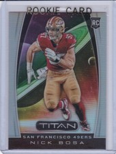 NICK BOSA ROOKIE CARD 2019 TITAN SILVER $$ RC Football San Francisco 49ers RARE!