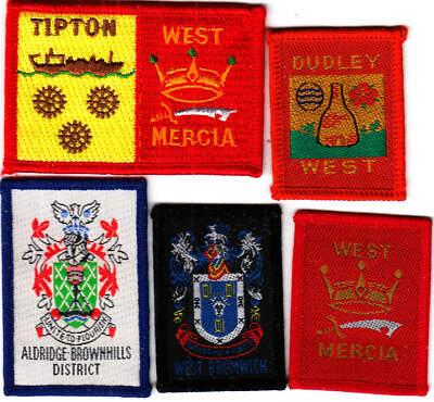 Pfadfinderabzeichen WEST MERCIA County + Ext DISTRICTS x 4