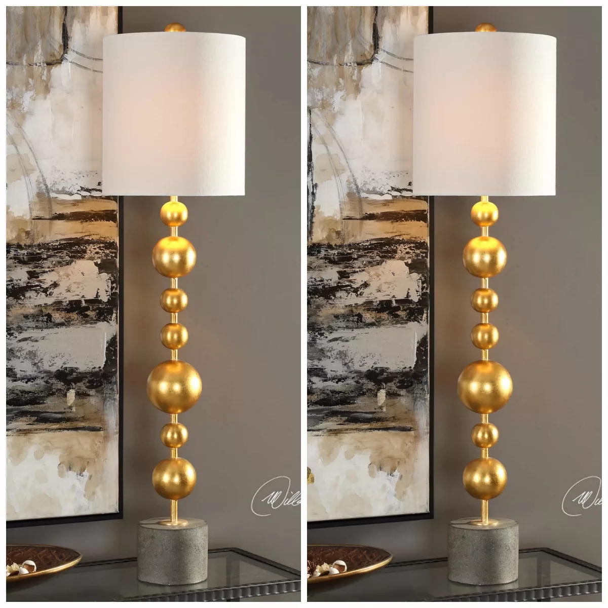 Set of two gold lamps deals