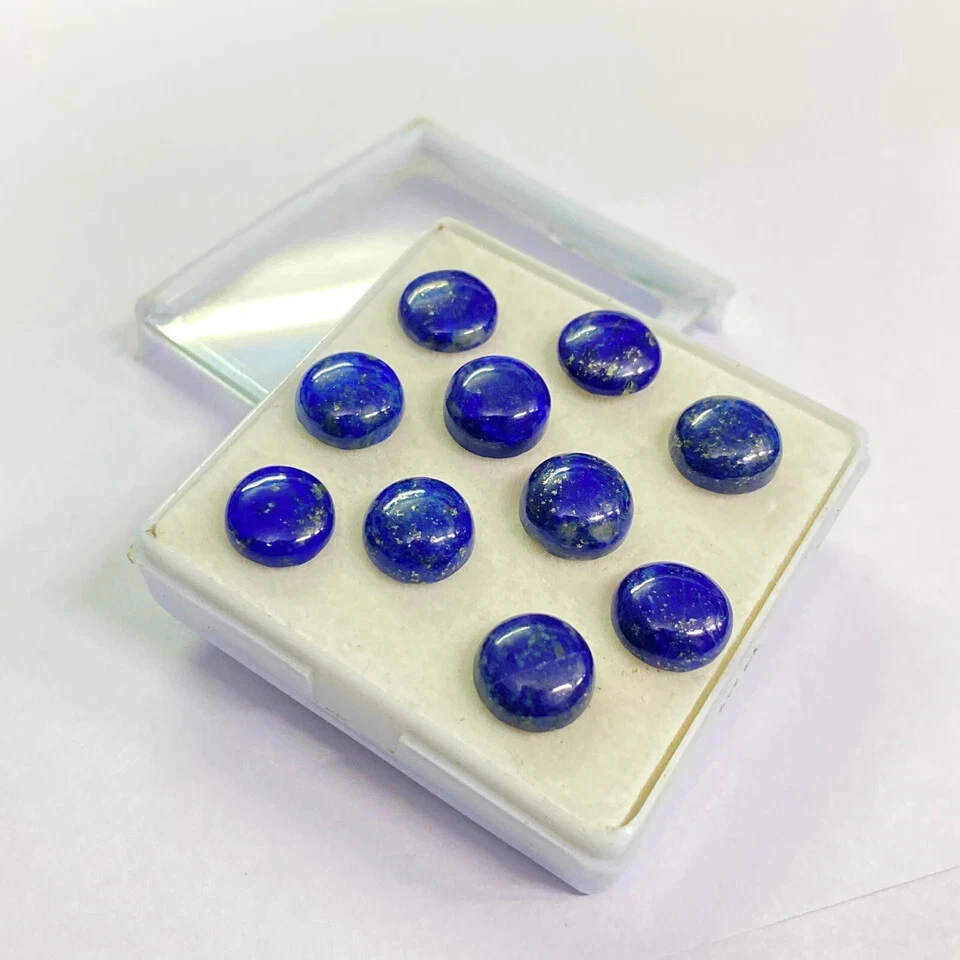 AAA+ Natural Lapis Lazuli Cabochon Round Shape Loose Gemstone - Image 2 of 4