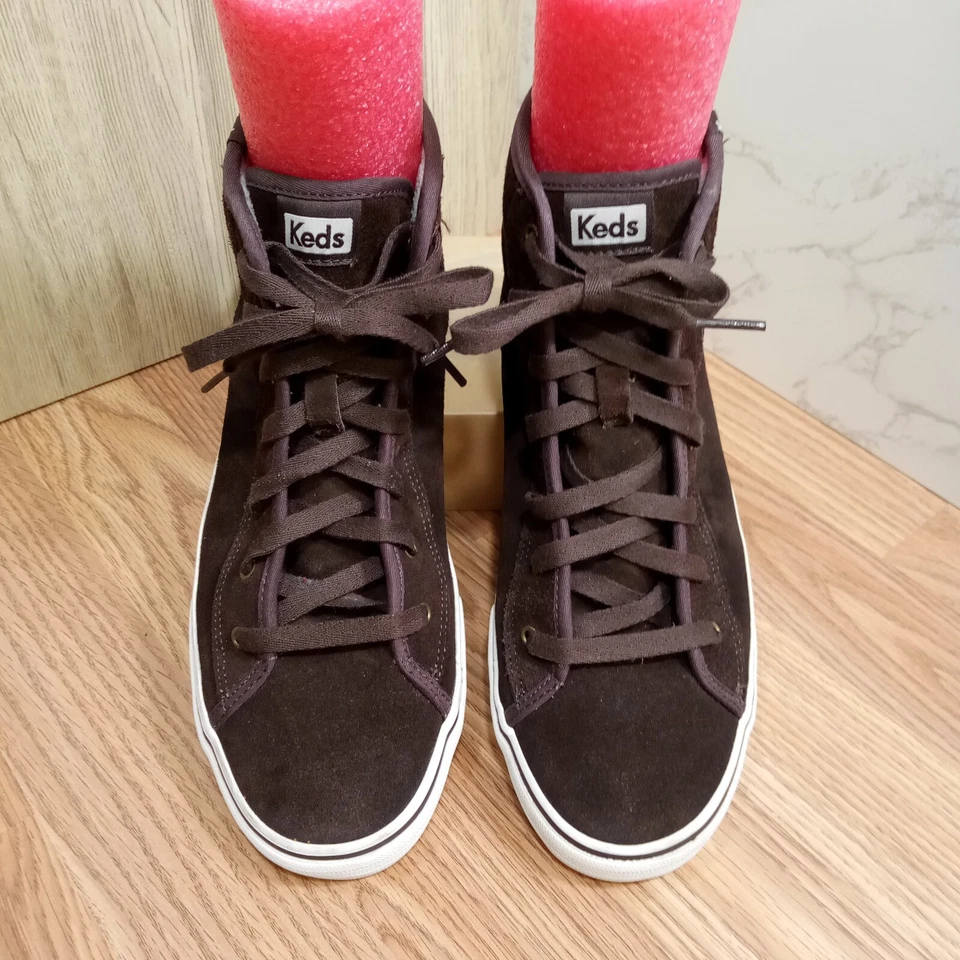 Zapatilla deportiva Keds de gamuza de caña alta para mujer talla 9 EU 40 marrón con cordones forrada de piel sintética Foto 3 de 4