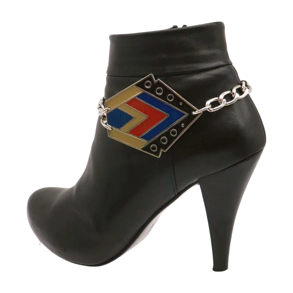 New Women Silver Metal Boot Chain Bracelet Shoe Ethnic Charm Vintage Look Anklet - Imagem 3 de 4