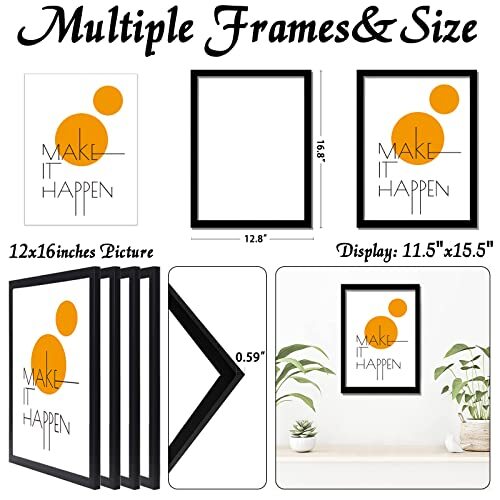 12x16 Picture Frame Set of 4, Diamond Painting Frames for 30x40 cm