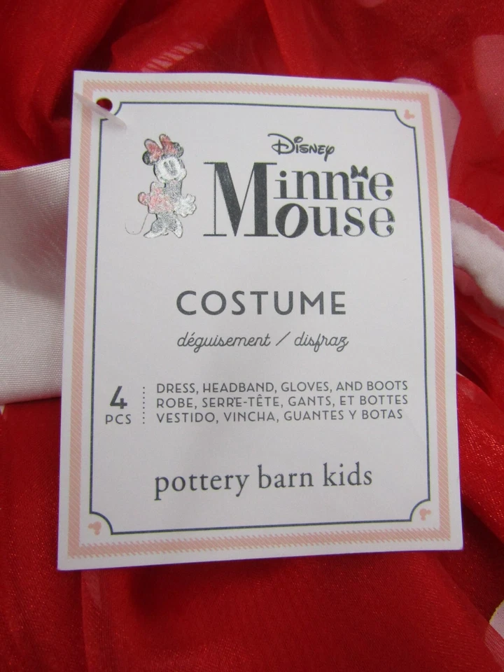 Disfraz de Halloween Pottery Barn para niños Disney Minnie Mouse 4 piezas 4 6 años #432B Foto 3 de 4
