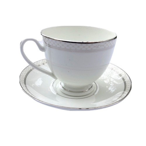 Waterford Crosshaven Padova Fine Bone China Tea Cup & Saucer Place Set Ivory Whi - Picture 8 of 8