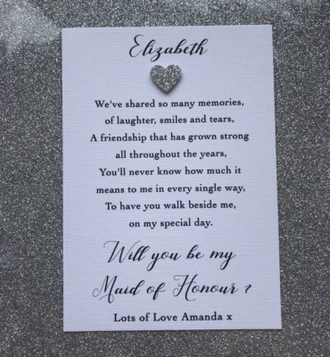 Will you be my Bridesmaid/Maid of Honour Poem Request Card