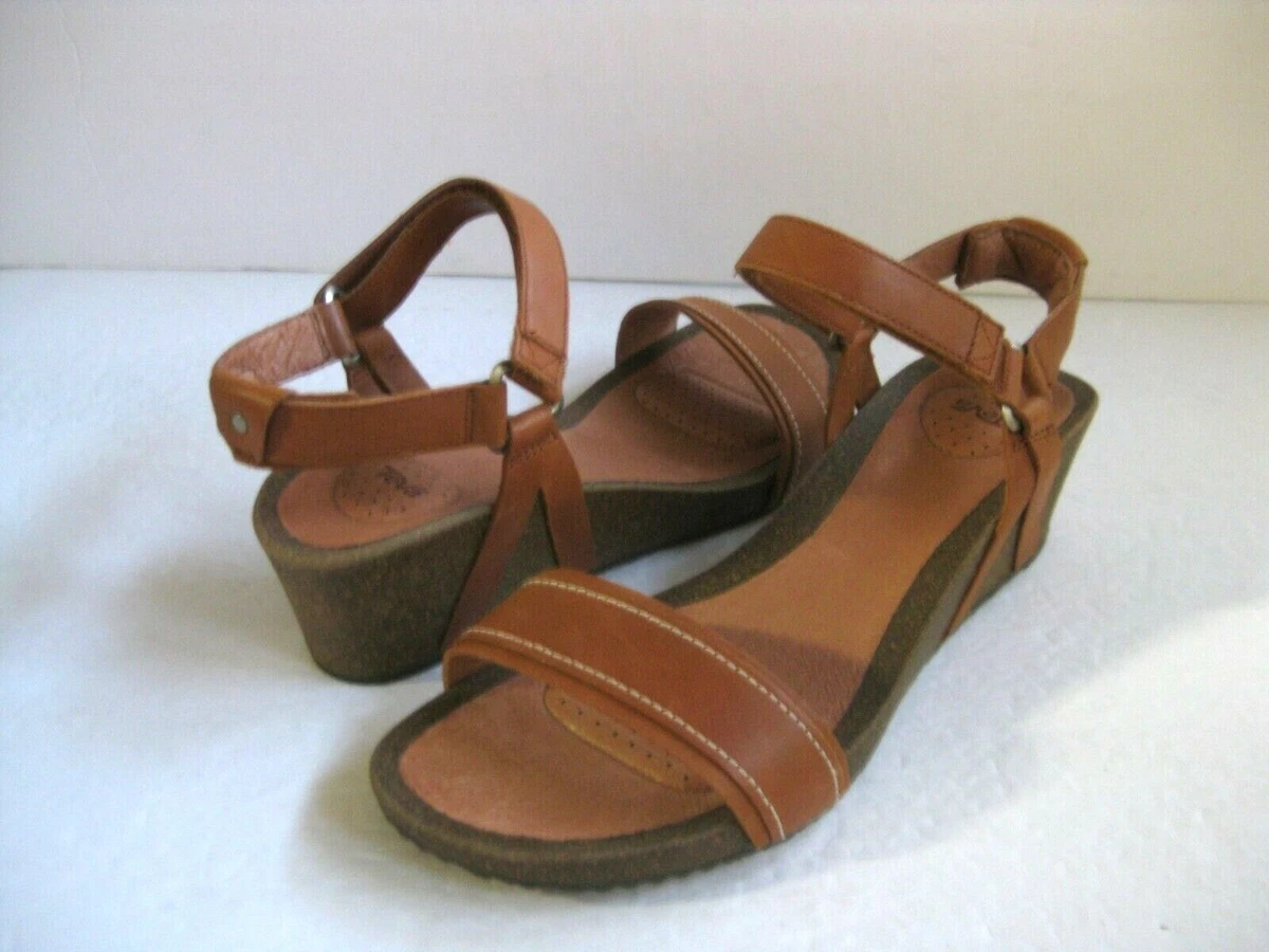 Monopoly Kliniek Moedig aan TEVA YSIDRO STITCH WEDGE WOMEN LEATHER SANDALS COGNAC US 11 /UK 9 /EU 42 |  eBay