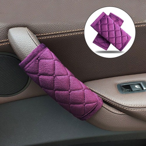 2pcs Soft Plush Armrest Handle Protector Car Interior Door Handle Cover Handrail - Picture 6 of 24