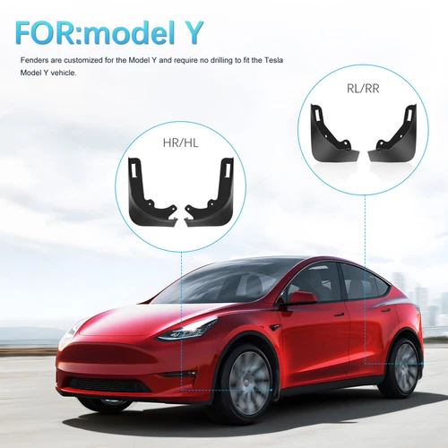 New Mud Flaps for Tesla Model Y 2020-2023 No Drilling Required Splash Guards US - Picture 4 of 12