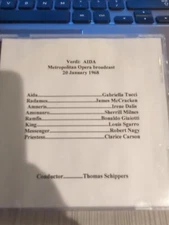 Live Opera Recording CD -1440 Aida 1968 Tucci McCracken Dalis Milnes Giaiotti