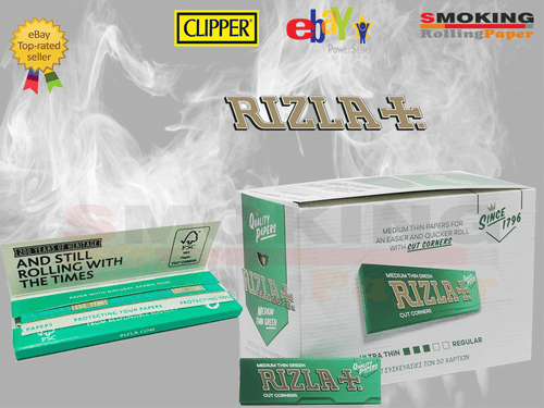 Rizla GREEN Standard Regular Cartine Rolling Papers 50 Genuine Booklets - 第 1/3 張圖片
