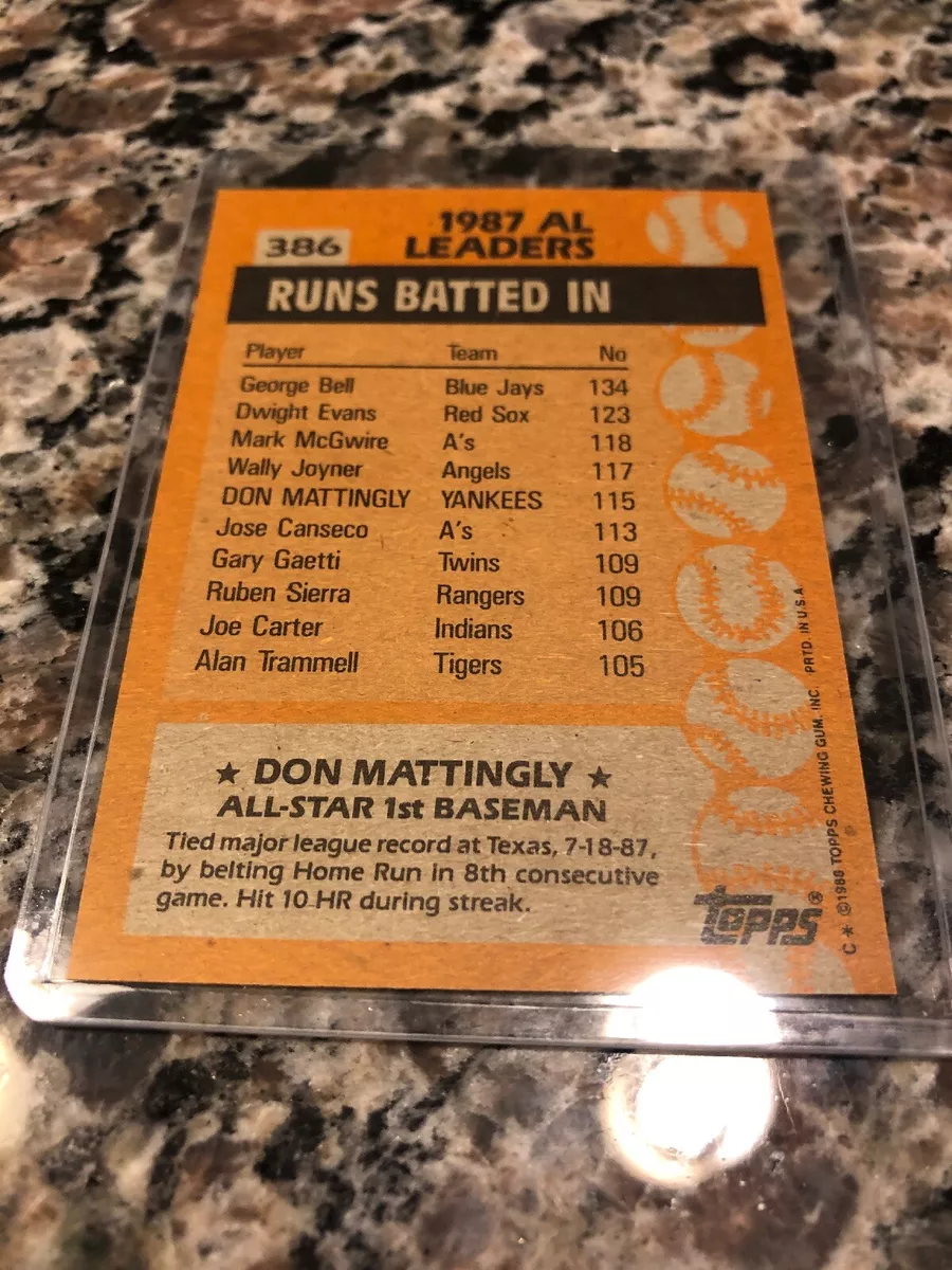 1988-89 DON MATTINGLY STAR PLATINUM EDITION MINOR STATS #42 PSA 9 POP 2  (676)