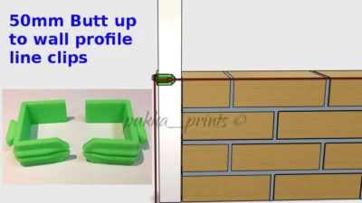 50 mm Line Holder Clips Brick laying wall Building for Butt up to wall profiles