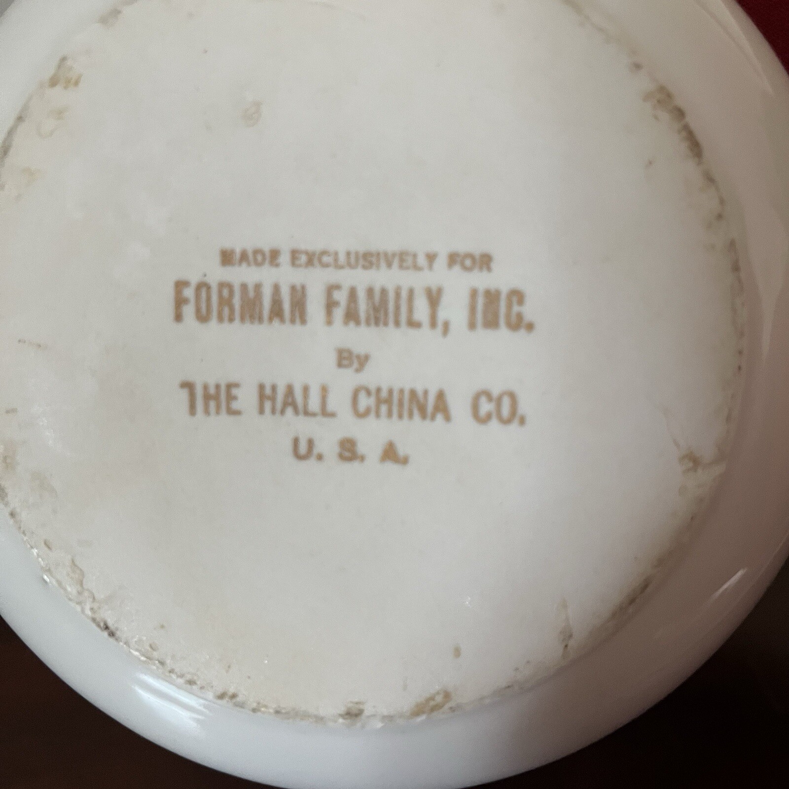 VTG The Hall China Co - For The Forman Family Bean Pot - Ivory & Floral Lid 