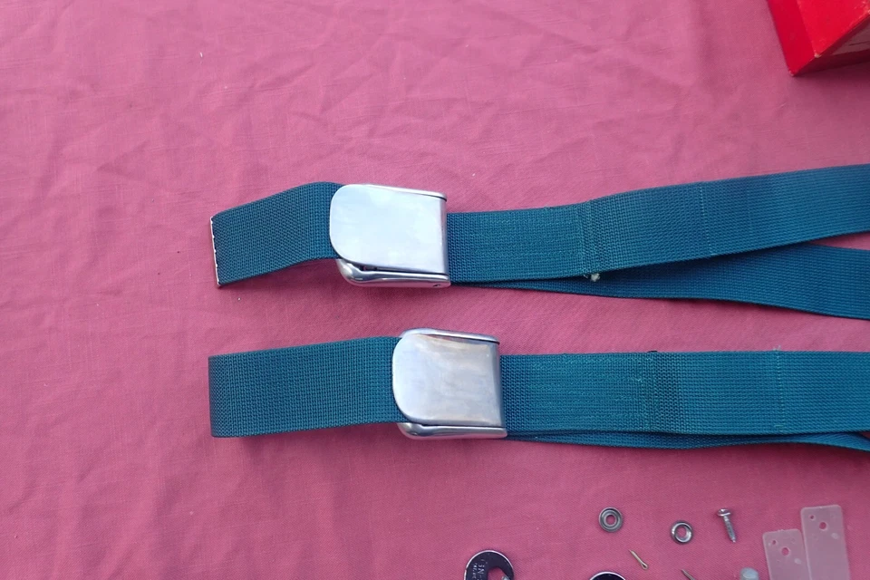 1955-64 Ford, комплекты ремней безопасности Mercury, бирюзовые, новые из старых запасов! Rotunda C3RZ-6261200-C - Изображение 4 из 4