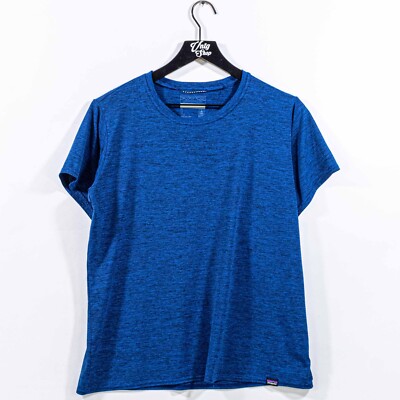 Patagonia Shirt Large L Heathered Blue Performance Technical Tee Gorpcore Hiking