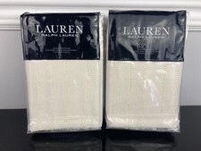 270 Lauren Ralph Lauren 2 Pc Callen Euro Sham Set Open Weave Cream 26" x 26"