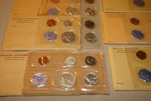 SILVER PROOF COINS US TREASURY DEPARTMENT ISSUE 1956-1964 9 YEARS US MINT - Picture 3 of 9