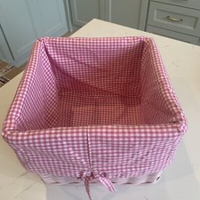 Pottery Barn Kids Sabrina Pink Gingham Basket Liner for basket 11 x 12 x 9 H