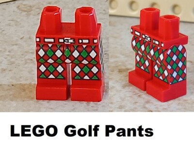 LEGO Golf Pants Diamond Pattern Red Green Plaid Geometric Red
