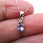 10K White Gold Tanzanite Diamond Pendant Necklace 18" [N116] — photo 4