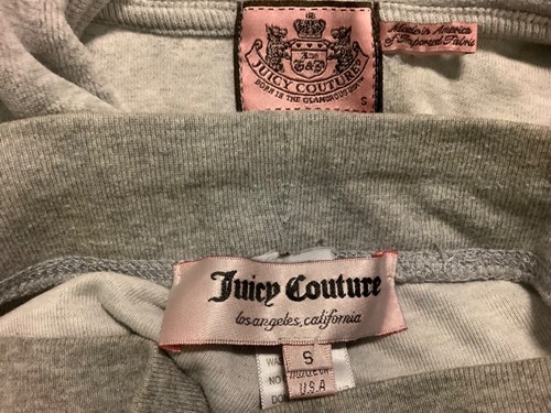 Juicy Couture Heather Grey Zip Up Hoodie Low Rise Straight Leg Pants 26 x 31 XS - Picture 13 of 15